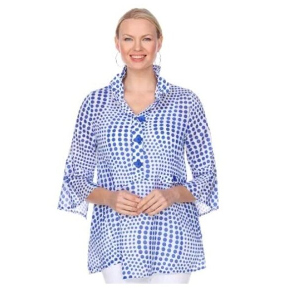 Terra SJ Apparel Asymetric Popover Polka dots Tunic Top - Picture 1 of 10